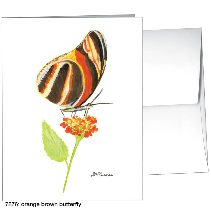 Orange Brown Butterfly, Greeting Card (7676)