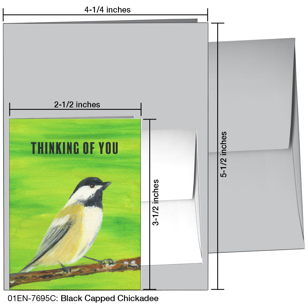 Black Capped Chickadee, Greeting Card (7695C)