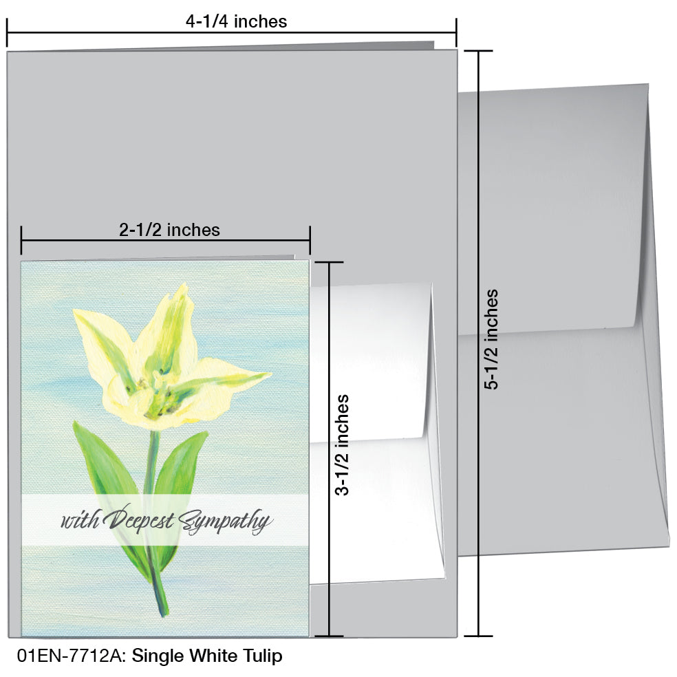 Single White Tulip, Greeting Card (7712A)