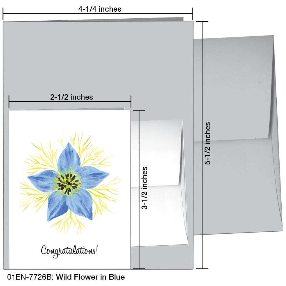 Wild Flower In Blue, Greeting Card (7726B)
