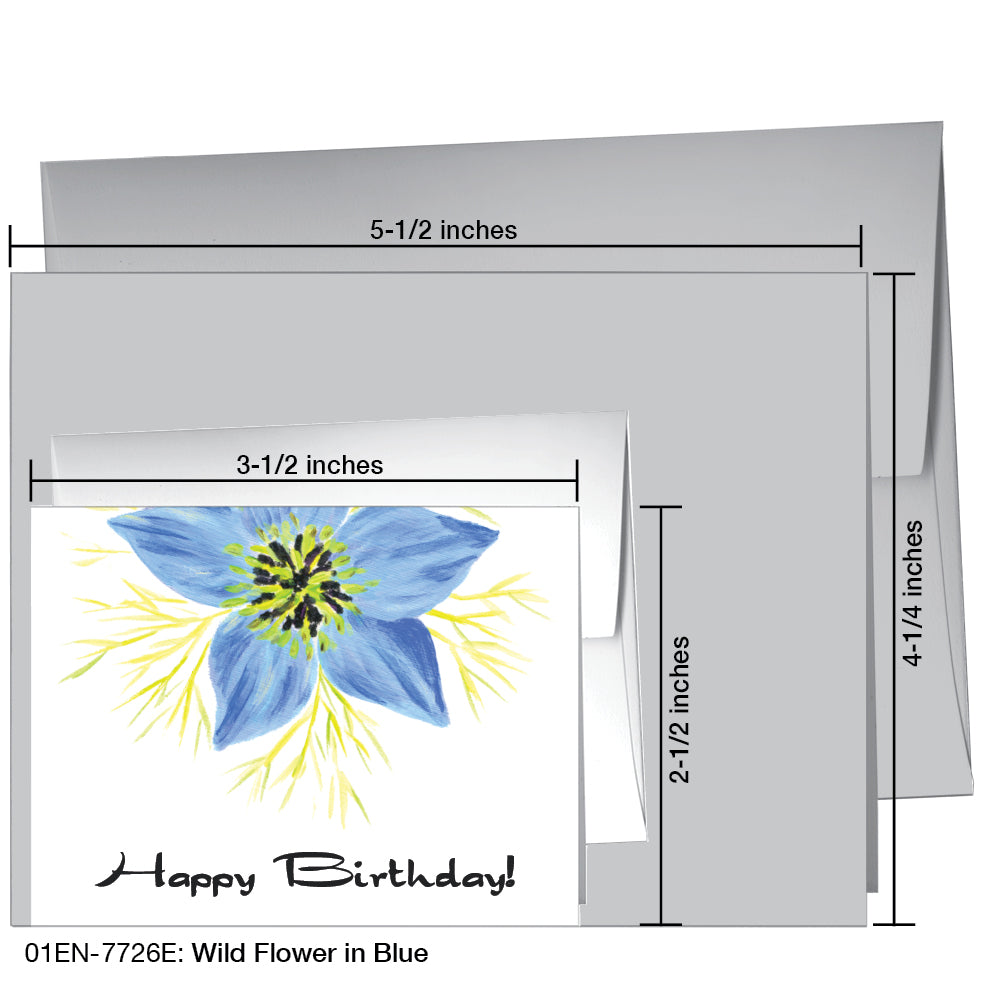 Wild Flower In Blue, Greeting Card (7726E)