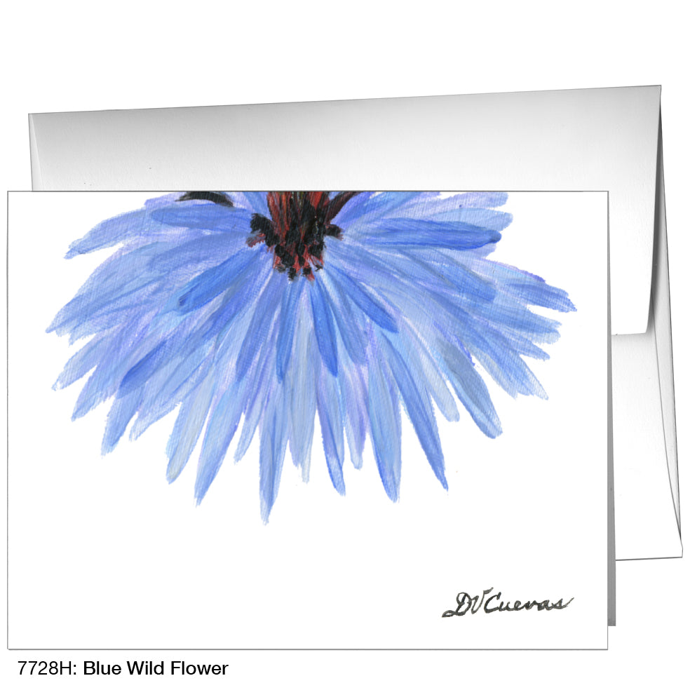 Blue Wild Flower Stem, Greeting Card (7728H)