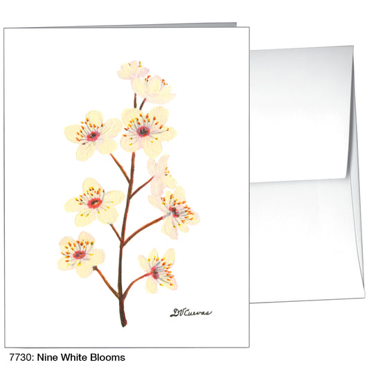 Nine White Blooms, Greeting Card (7730)