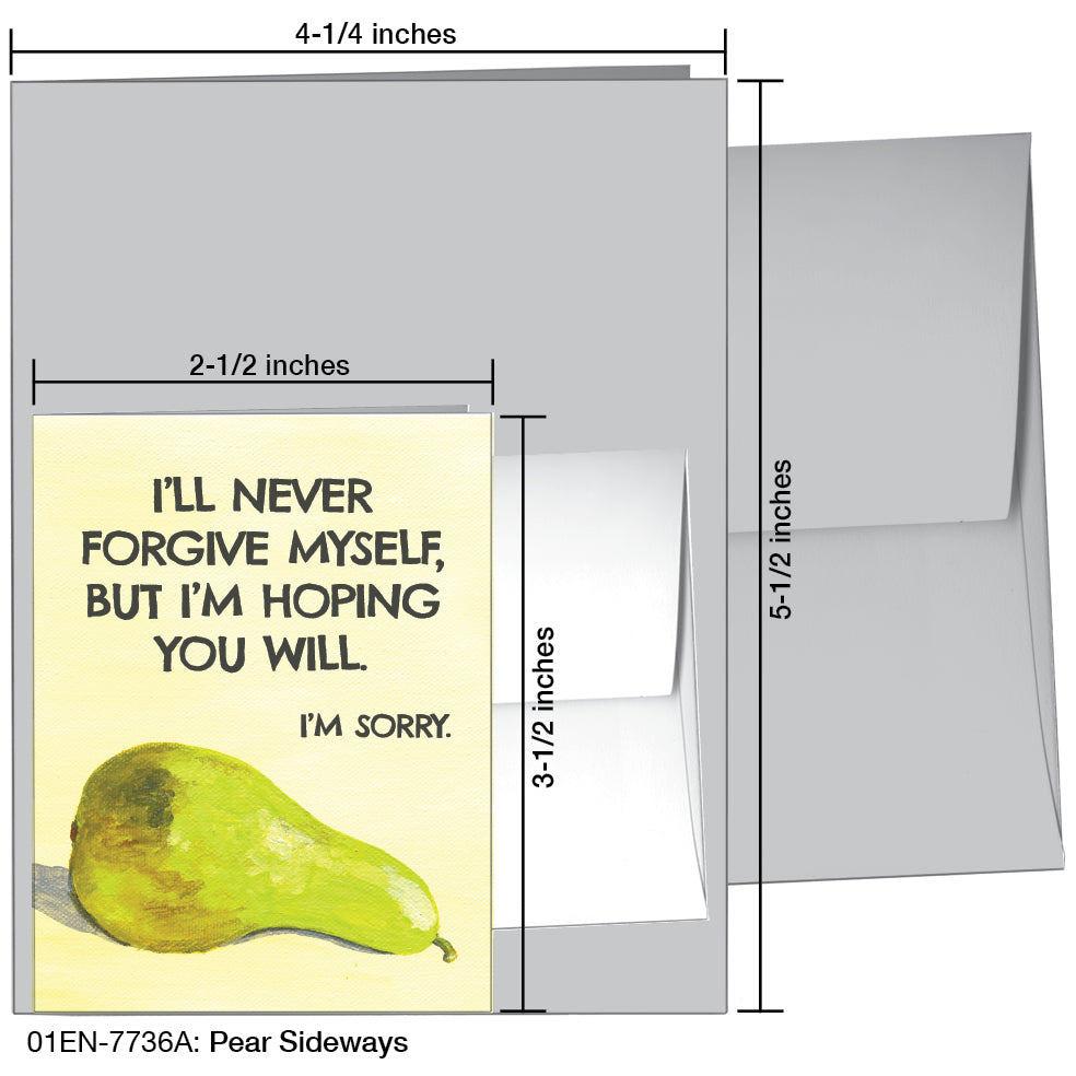 Pear Sideways, Greeting Card (7736A)