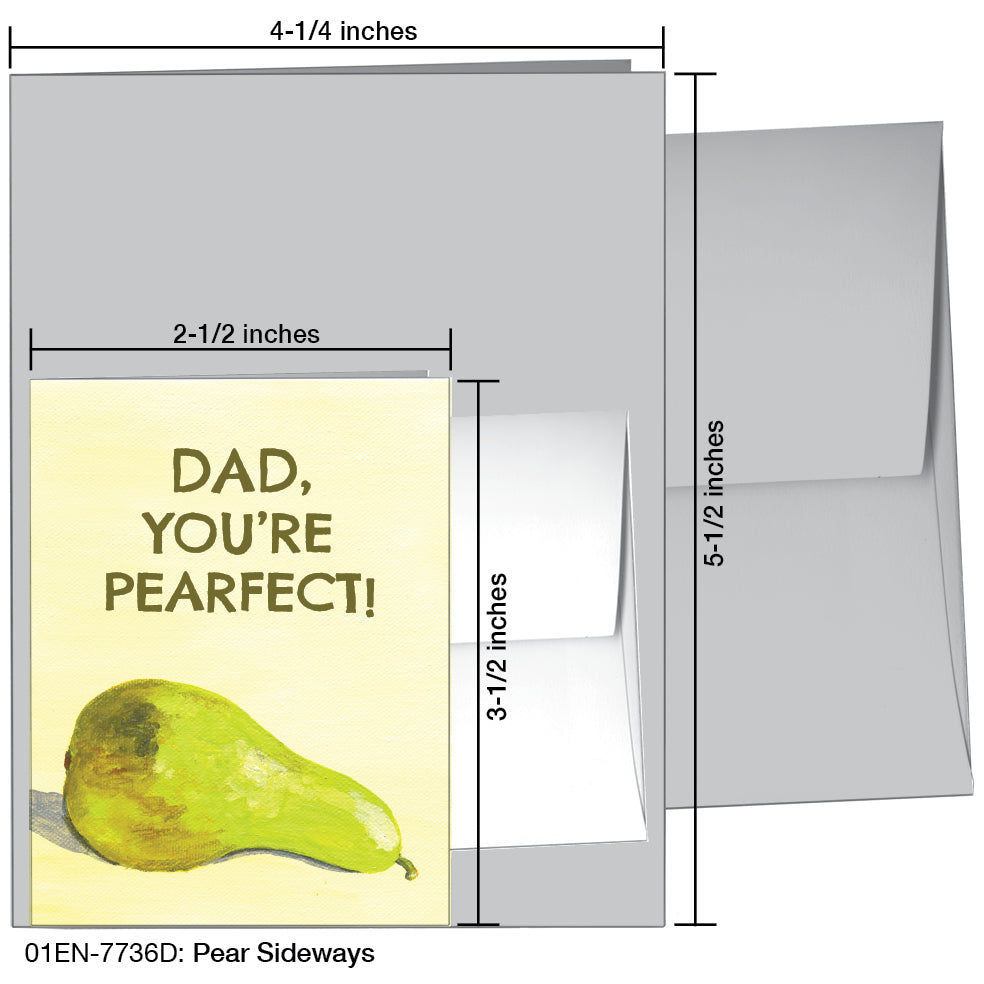 Pear Sideways, Greeting Card (7736D)