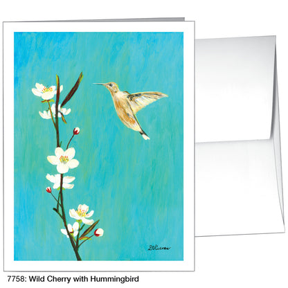 Wild Cherry With Hummingbird, Greeting Card (7758)