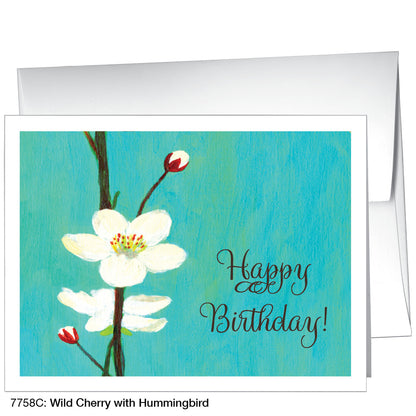 Wild Cherry With Hummingbird, Greeting Card (7758C)