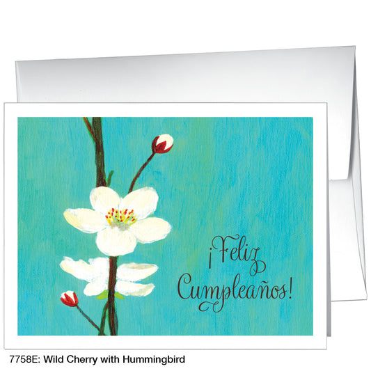 Wild Cherry With Hummingbird, Greeting Card (7758E)