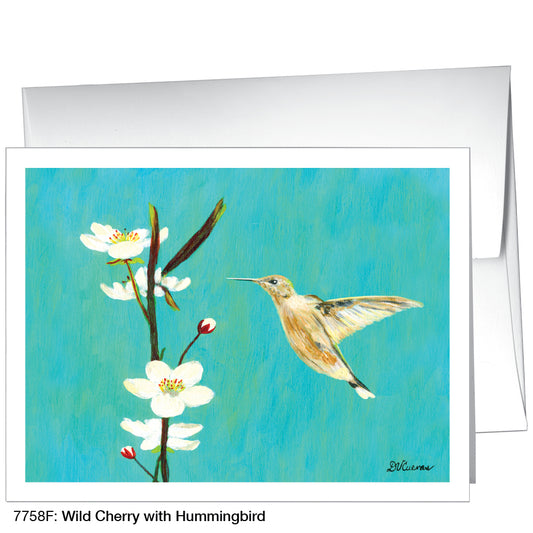 Wild Cherry With Hummingbird, Greeting Card (7758F)