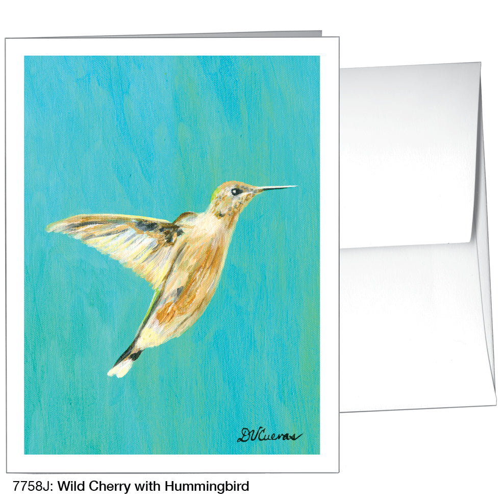 Wild Cherry With Hummingbird, Greeting Card (7758J)