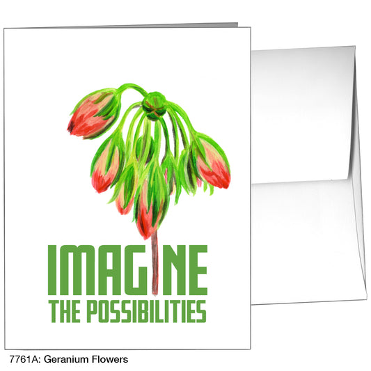 Geranium Flowers, Greeting Card (7761A)