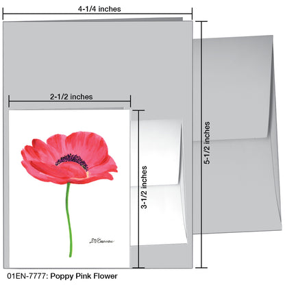 Poppy Pink Flower, Greeting Card (7777)
