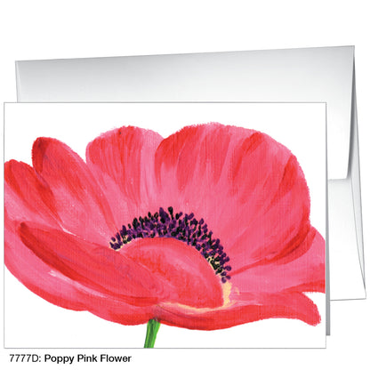 Poppy Pink Flower, Greeting Card (7777D)