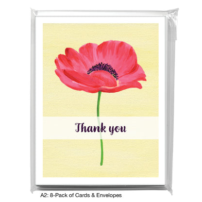 Poppy Pink Flower, Greeting Card (7777E)