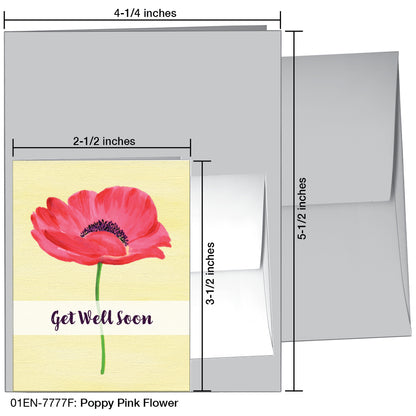 Poppy Pink Flower, Greeting Card (7777F)