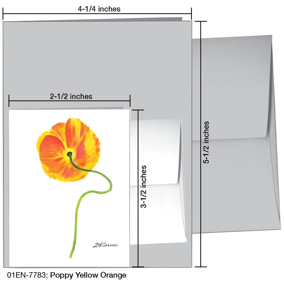 Poppy Yellow Orange, Greeting Card (7783)