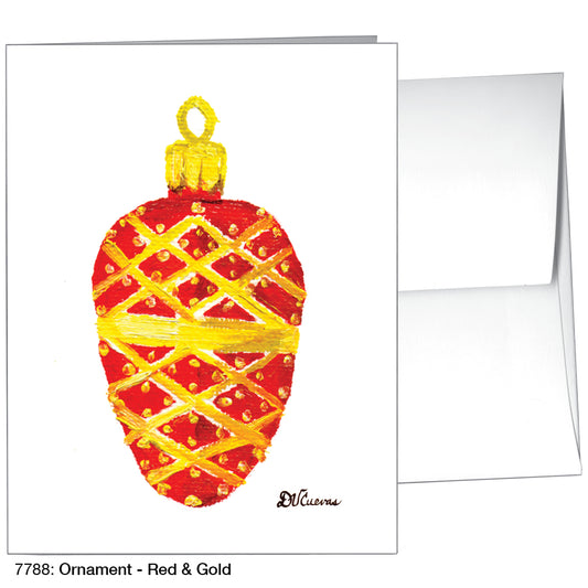 Ornament - Red & Gold, Greeting Card (7788)