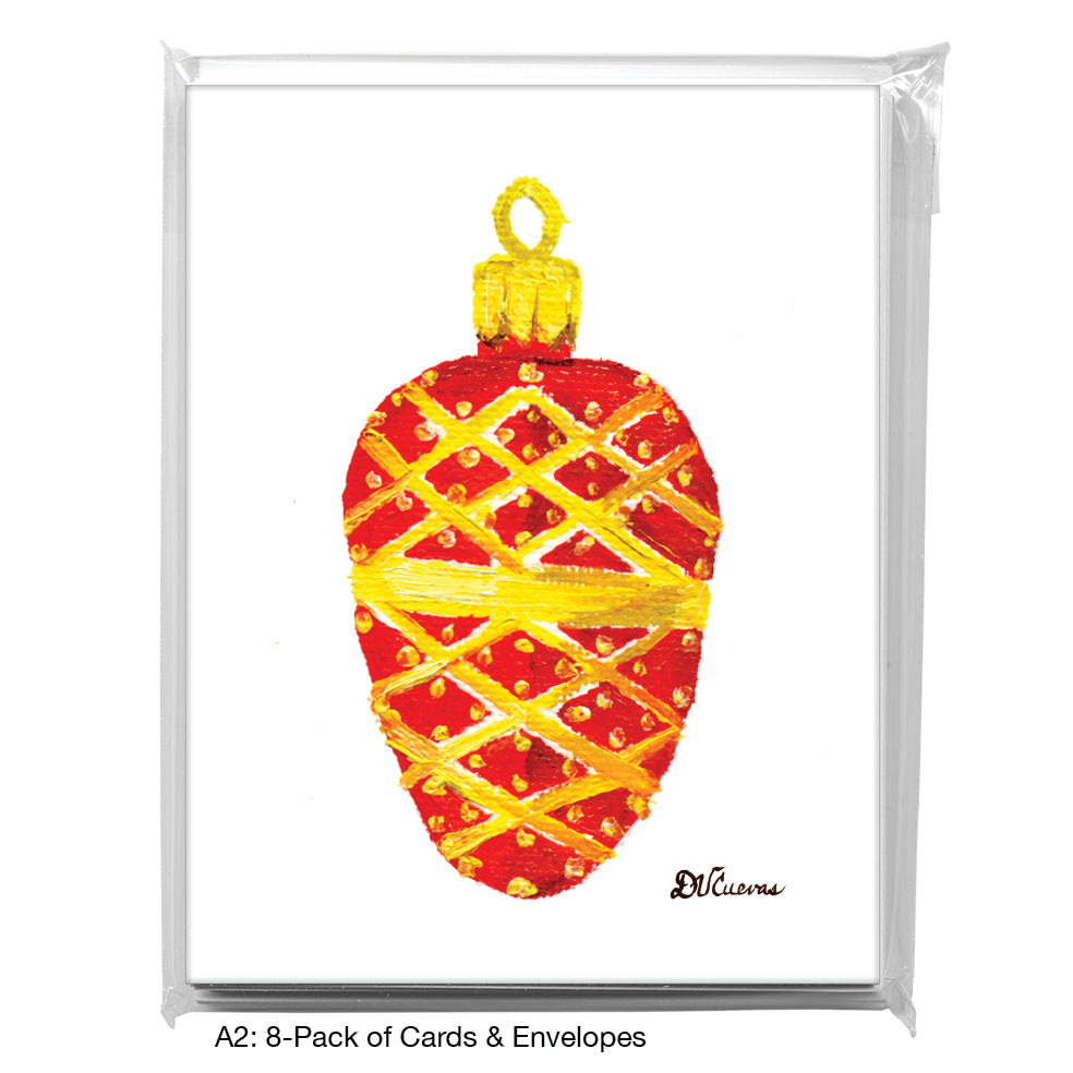 Ornament - Red & Gold, Greeting Card (7788)