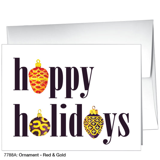 Ornament - Red & Gold, Greeting Card (7788A)