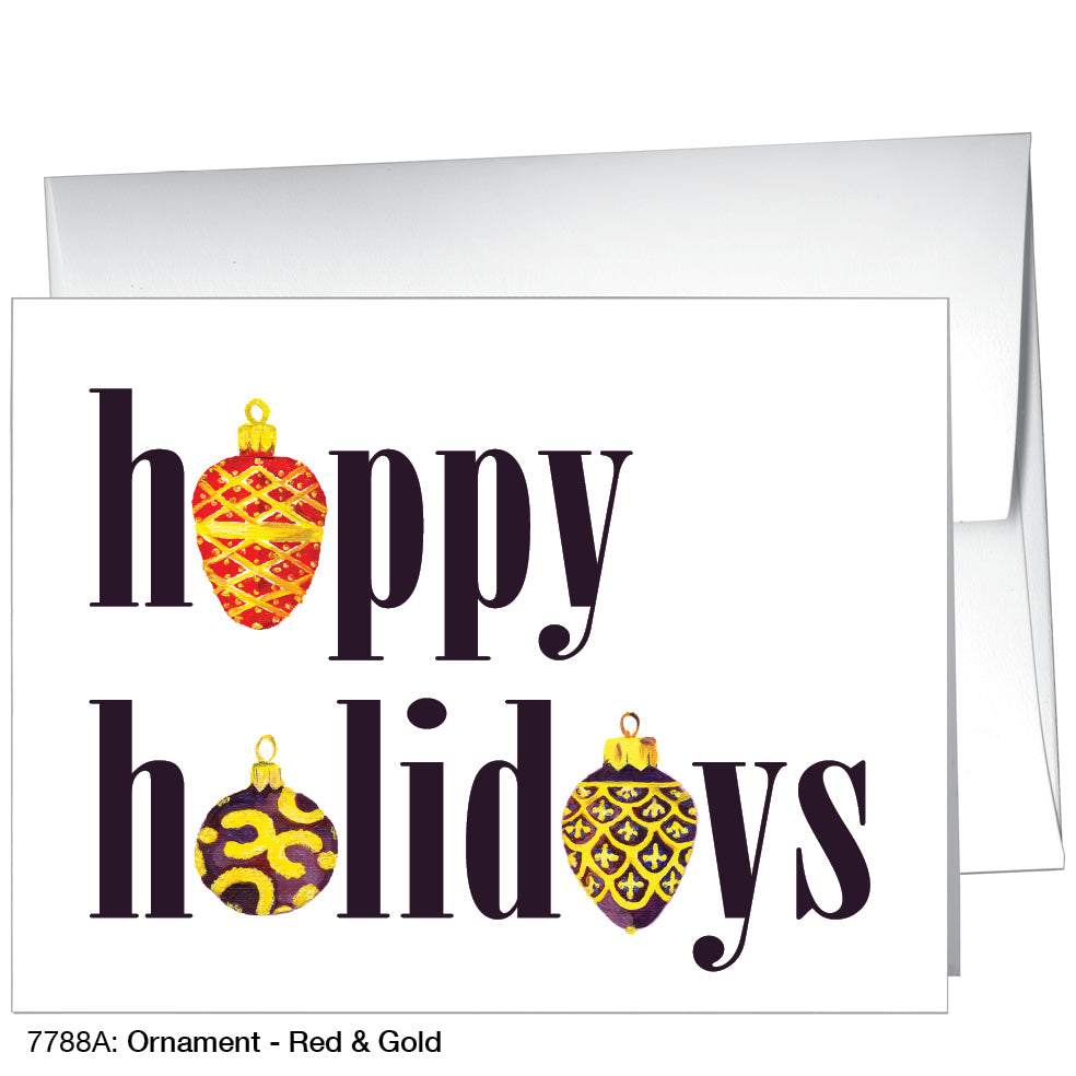 Ornament - Red & Gold, Greeting Card (7788A)