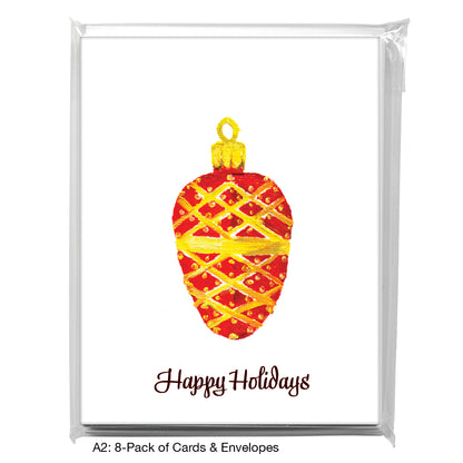 Ornament - Red & Gold, Greeting Card (7788C)