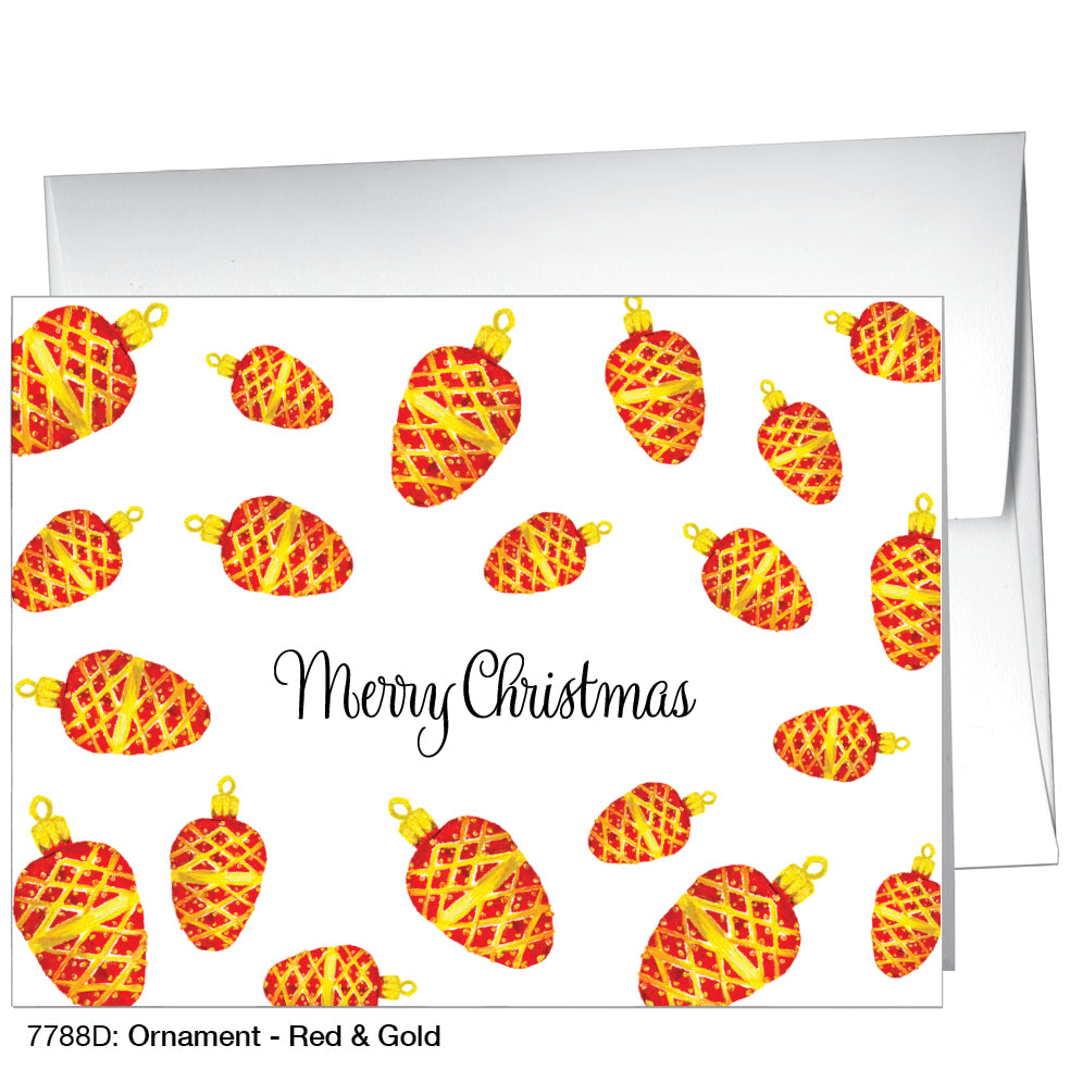 Ornament - Red & Gold, Greeting Card (7788D)