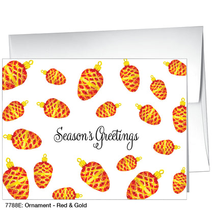 Ornament - Red & Gold, Greeting Card (7788E)
