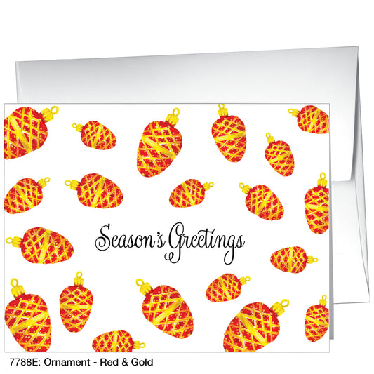Ornament - Red & Gold, Greeting Card (7788E)