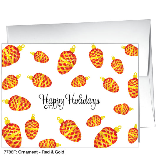 Ornament - Red & Gold, Greeting Card (7788F)