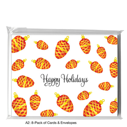 Ornament - Red & Gold, Greeting Card (7788F)