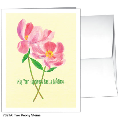 Two Peony Stems, Greeting Card (7821A)