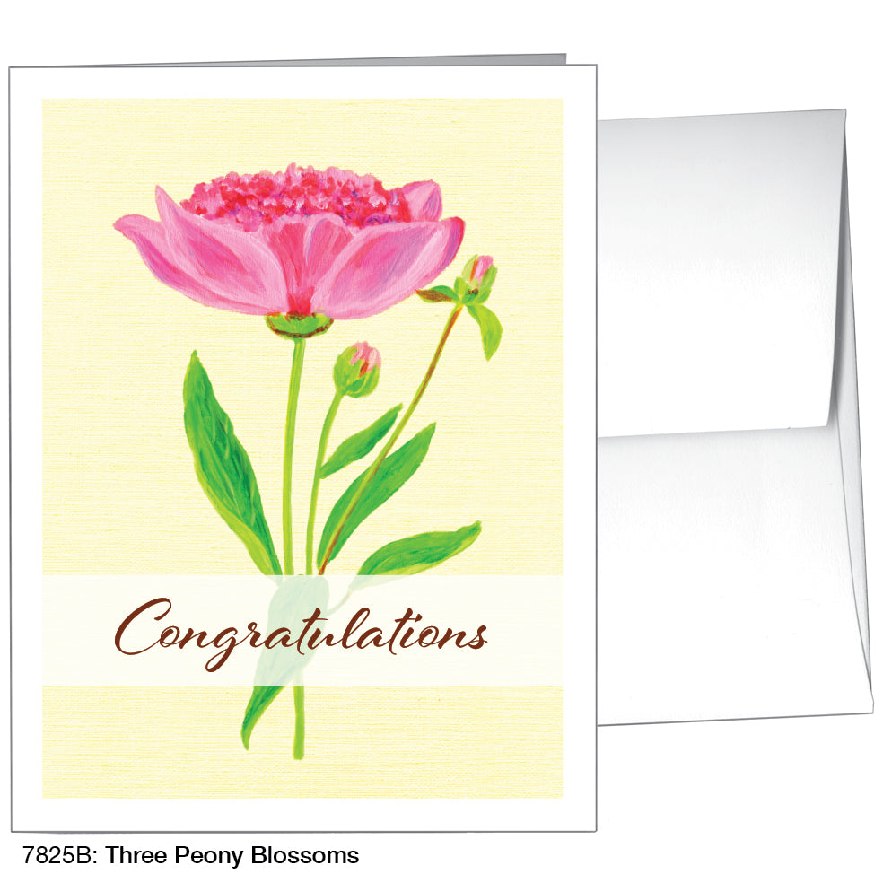 Three Peony Blossoms, Greeting Card (7825B)