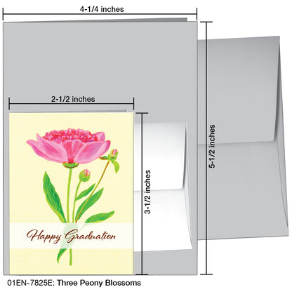 Three Peony Blossoms, Greeting Card (7825E)