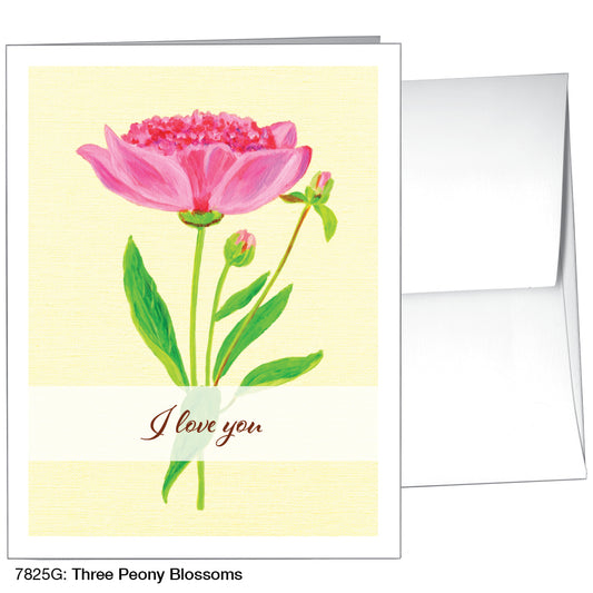 Three Peony Blossoms, Greeting Card (7825G)