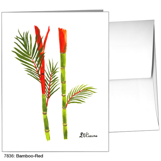 Bamboo - Red, Greeting Card (7836)