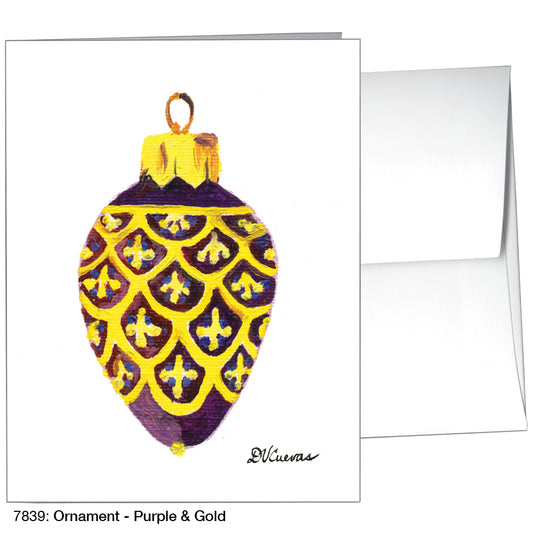 Ornament - Purple & Gold, Greeting Card (7839)
