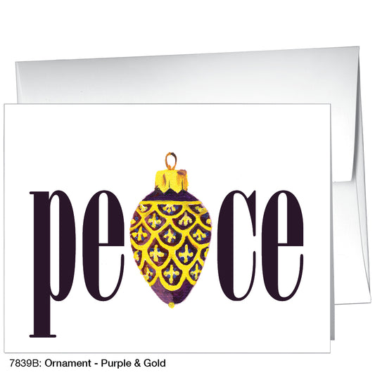 Ornament - Purple & Gold, Greeting Card (7839B)