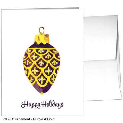 Ornament - Purple & Gold, Greeting Card (7839C)