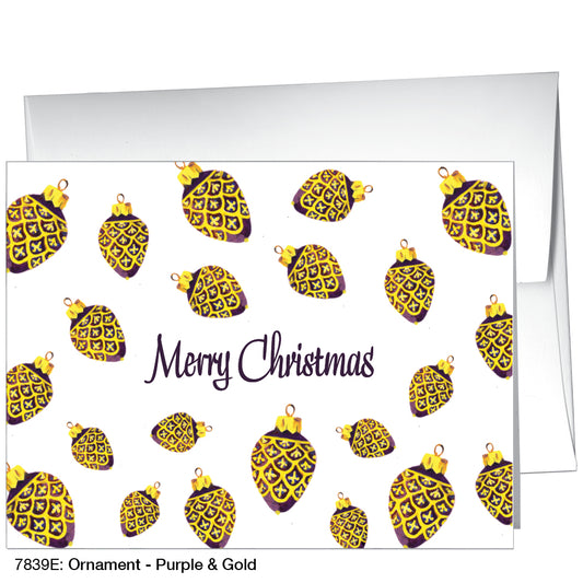 Ornament - Purple & Gold, Greeting Card (7839E)