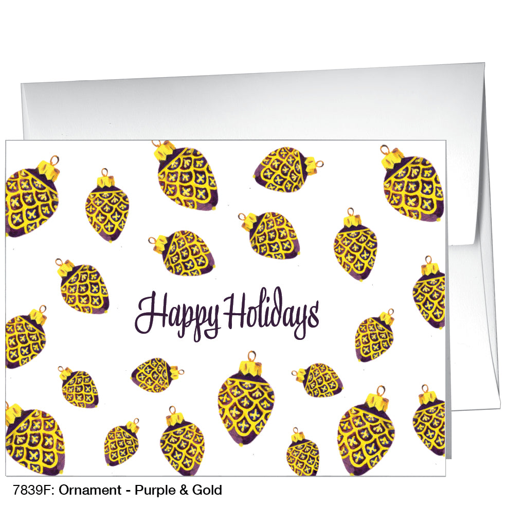 Ornament - Purple & Gold, Greeting Card (7839F)