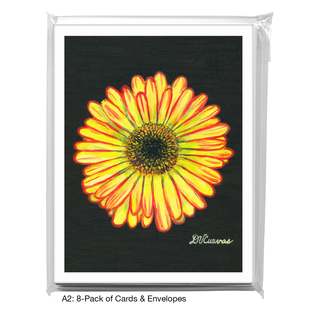Gerber Yellow With Red, Greeting Card (7861)