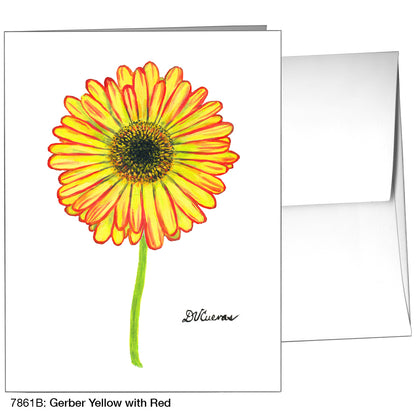 Gerber Yellow With Red, Greeting Card (7861B)