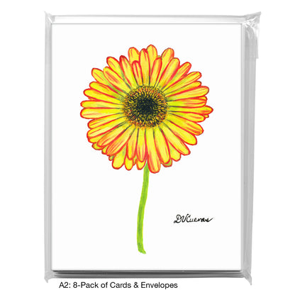 Gerber Yellow With Red, Greeting Card (7861B)