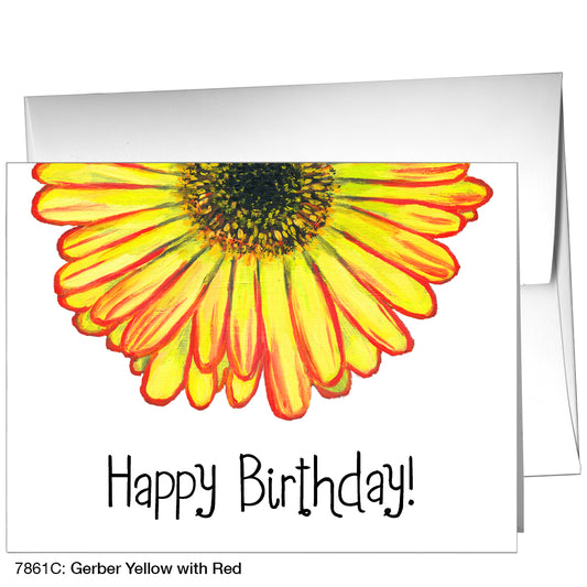 Gerber Yellow With Red, Greeting Card (7861C)