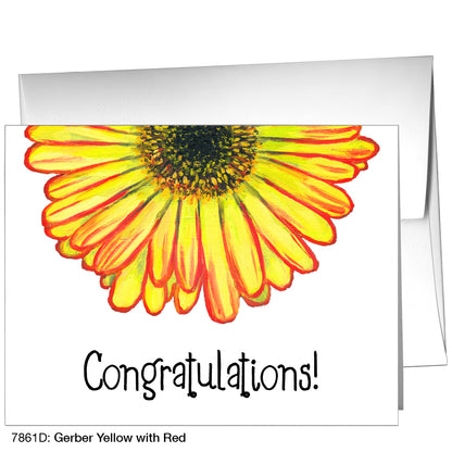Gerber Yellow With Red, Greeting Card (7861D)
