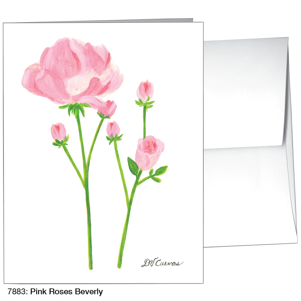 Pink Roses Beverly, Greeting Card (7883)