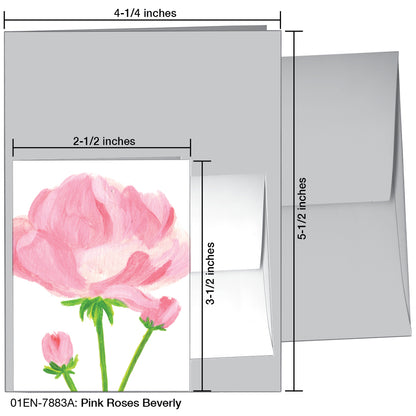 Pink Roses Beverly, Greeting Card (7883A)
