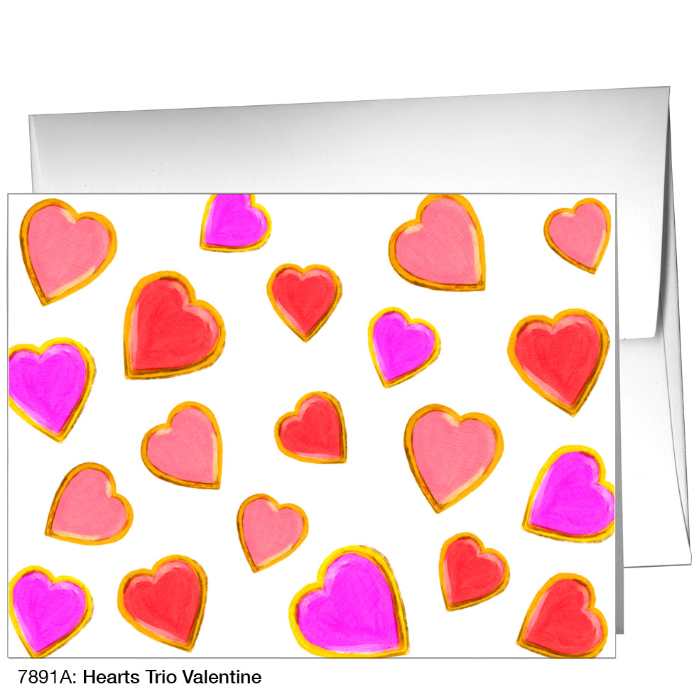 Hearts Trio Valentine, Greeting Card (7891A)