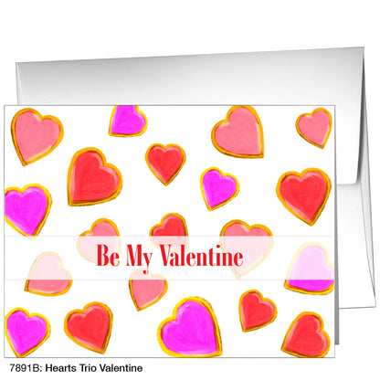 Hearts Trio Valentine, Greeting Card (7891B)