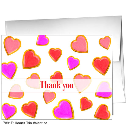 Hearts Trio Valentine, Greeting Card (7891F)